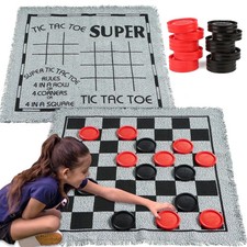 3-in-1 Giant Checkers Tic Tac