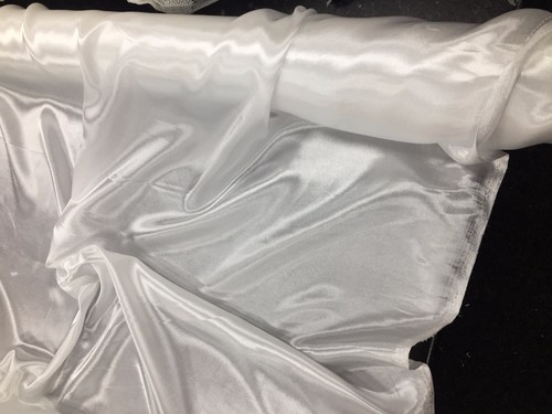 Budget satin fabric white - satin,