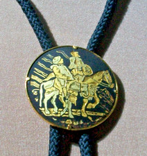 western bolo tie gold horse