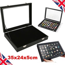 Pin Display Case Medal Storage Badge Box Jewelry Case Chest Collectable Clear UK