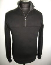 OSCAR JACOBSON Hawkes 1/2 Zip JUMPER PULLOVER SWEATER S Black SWEATSHIRT TOP