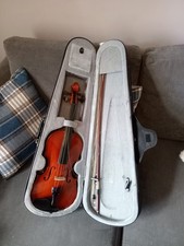Vintage Half Violin Brown with case vintage collectable