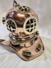 Vintage Miniture Copper And Brass Divers Helmet.
