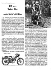 1951 TRIALS DOT 197cc Motor Cycle Vintage Original Magazine Report Cutting