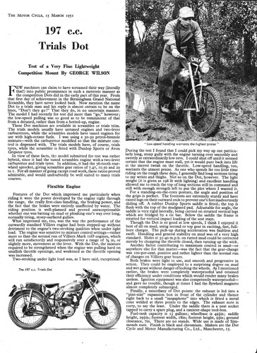 1951 trials dot 197cc motor - trials,