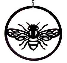 Bee Garden Hanging Metal Mobile Ornament Plaque