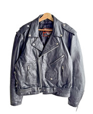Interstate Black Leather Classic Originals Motorcycle Men's Jacket Size 46