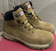 Hunter Boots Lightning Honey Tan Leather Waterproof Walking Safety Boots UK 10