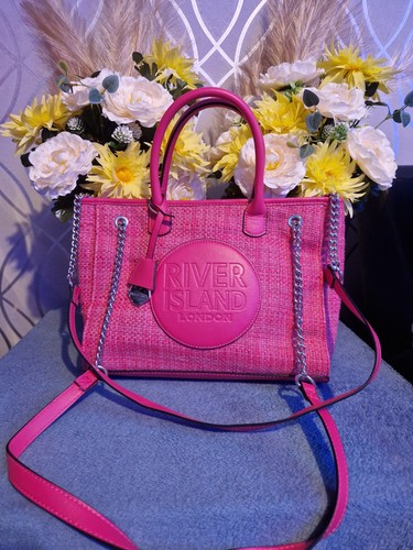 River island pink tweed faux - river,