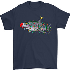 Christmas Great White Shark Xmas Mens T-Shirt 100% Cotton