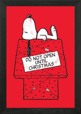 Snoopy Doghouse Present Framed