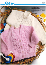 Robin 13729 Knitting Pattern COPY – Baby Round Neck & V-Neck Cardigans – Bambino