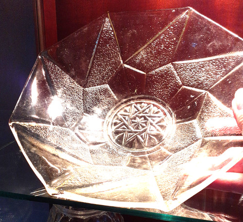Large heavy glass art deco - heavy,