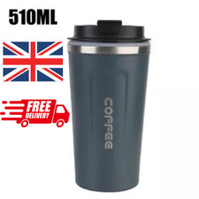 Coffee Mug Cup Flask  510ML Leakproof Insulated Thermal Travel Stainless Steel 