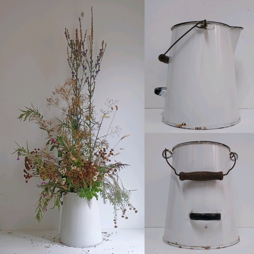 Vintage large enamel jug - vintage,
