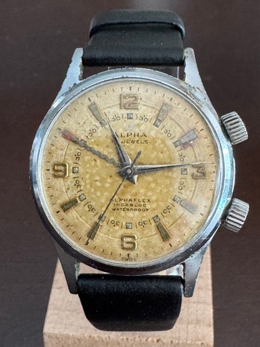Vintage alpha alarm wristwatch - vintage,