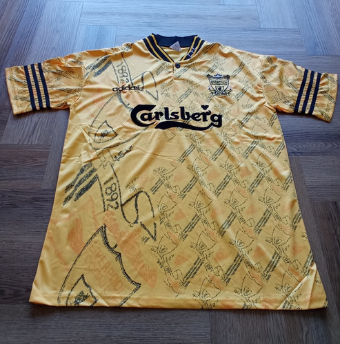 Liverpool away shirt yellow - liverpool,