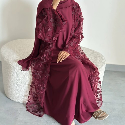 3pcsluxury open abaya - 3pcsluxury,