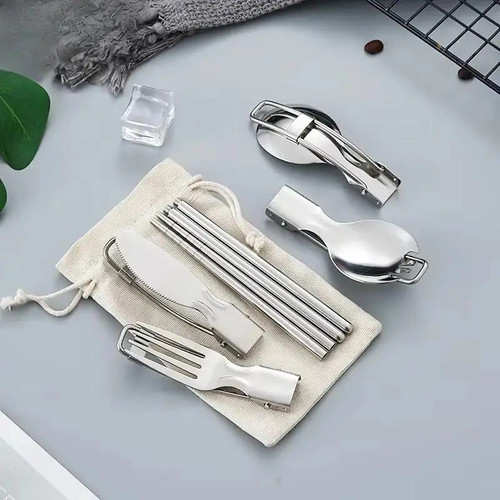 5pcs folding camping utensils - folding,