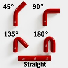 Red 45 90 135 180 Straight Silicone Hose Heater Coolant Boost Pipe Joiner