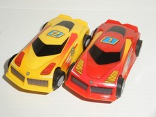 9V MICRO Scalextric - Pair of Hyper Cars (Red #1/Yellow #2) - Nr. Mint