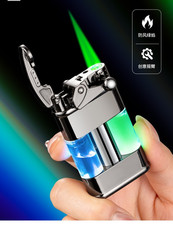 ✅ Free Name engrave ✅ Gas lighter With green & blue  lights ✅Strong ligter  ✅#53