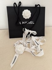 Chanel Medium Paper Carrier Bag 30W x 24L x 13D cm w/ Camellia on 220cm Ribbon