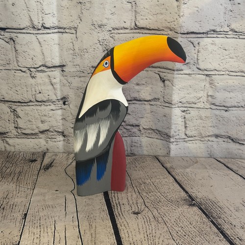 20cm black white toucan - white, bird