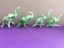 4x Murano Glass,Lauscha,Bimini Glass:Milk Glass Elephant Figure,Ornament,marble