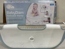 BabyDam Bathwater Barrier Bath Water Saving Baby Dam White & Blue Boxed