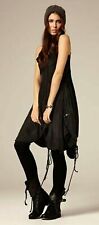 *WOW ICONIC RARE***ALLSAINTS BLACK PARACHUTE ZEEDA DRESS-ZIP DETAIL UK 10 US 6