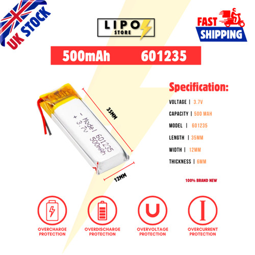 601235 500mah lipo - ⚡,