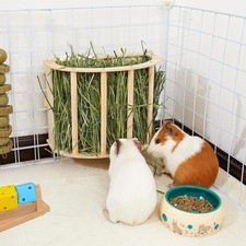 Guinea pig hay feeder, wooden feeder, hanging guinea pig cage, grass rack