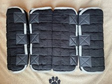 Thermatex Horse Wicking Stable Leg Wraps Black Size Small SHR Fabric Set of 4