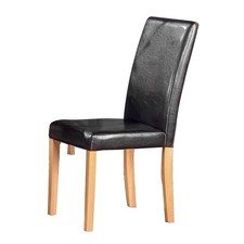 BLACK LEATHER DINING CHAIR x 2