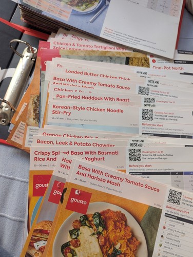 Gousto recipe cards with two - recipe,