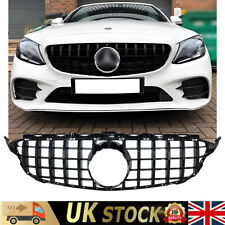 FOR MERCEDES C CLASS W205 2015-2018 C205 C200 C220 GT STYLE GRILLE GLOSSY BLACK