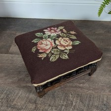 Edwardian Floral Tapestry Foot Stool