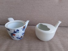 ANTIQUE VINTAGE CERAMIC INVALID FEEDING CUPS PAP BOATS GRUEL FEEDERS x2