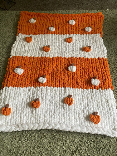 Orange white handmade chunky - orange,