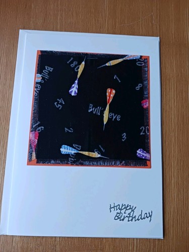 Birthday card handmade fabric - card,