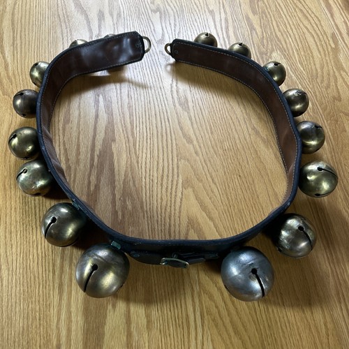 Antique brass sleigh bells - brass,