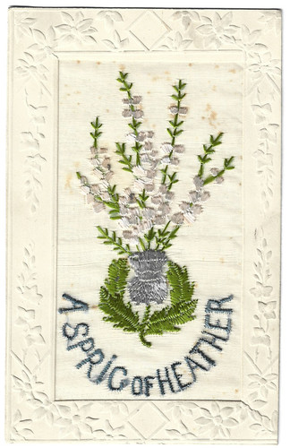 Embroidered silk greeting - silk,