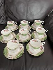 paragon rockingham green  7 Tea Trios & 1 Tea Cup & Saucer 1st Quality