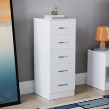 White Chest of Drawers Modern Bedroom Furniture Bedside Table Wardrobe Desk