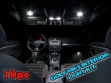 VW GOLF MK5 V INTERIOR LED Car Light Bulbs KIT WHITE 10 pc map glove box roof