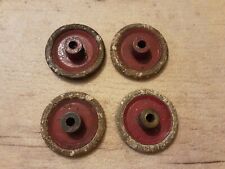 Meccano 4 x #22 1" Red pulleys with White 155 Hardened 1934-44