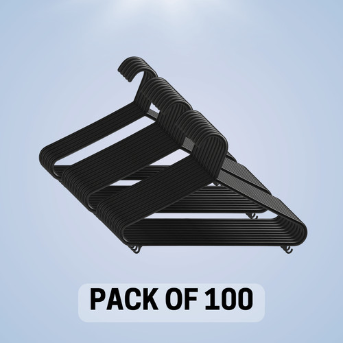100 adult black coat hangers - adult,