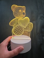 Cute 3D Cartoon Bear Night Light, LED Table Lamp, Home Bedroom Decor Gift Idea