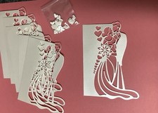 6 Pearlised Bride & Groom Wedding Die Cuts -ideal wedding cards  & invitations